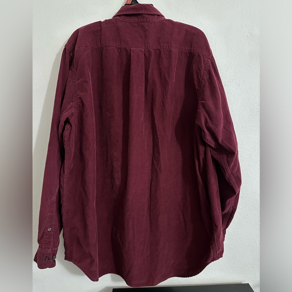 Eddie Bauer Burgundy Corduroy Button Down Shirt - Picture 4 of 4